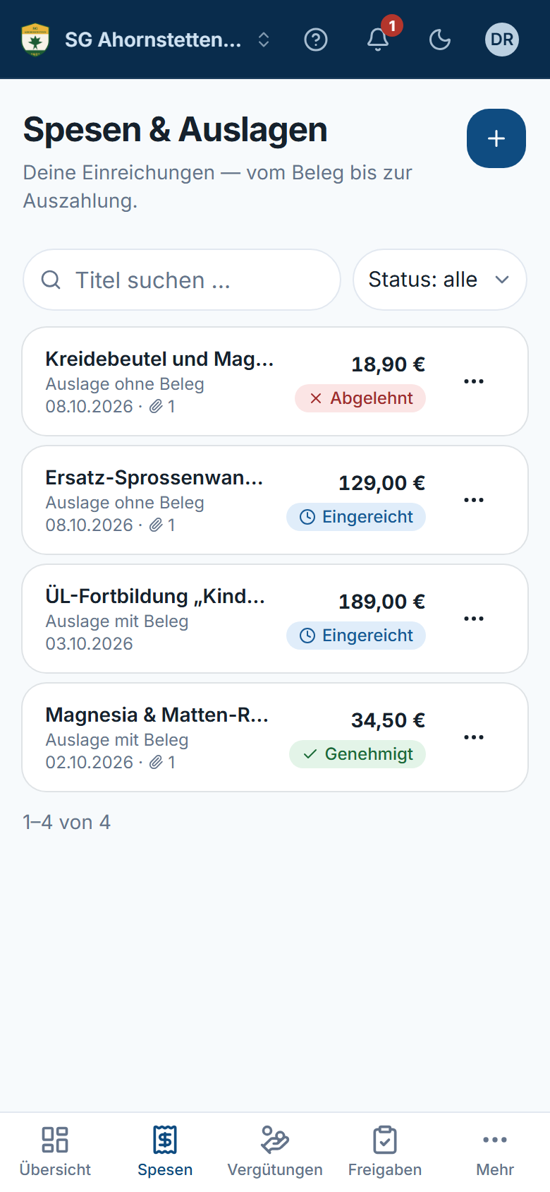 Spesen am Handy